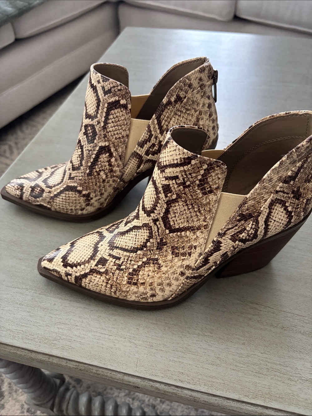 Women's Snake-Print Pointed Booties - Vince Camuto
